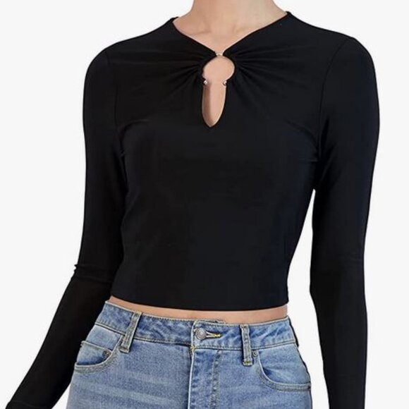 BCBGeneration Women's Long Sleeve Crop Top V Neck Various Sizes BRAND NEW - Picture 1 of 10